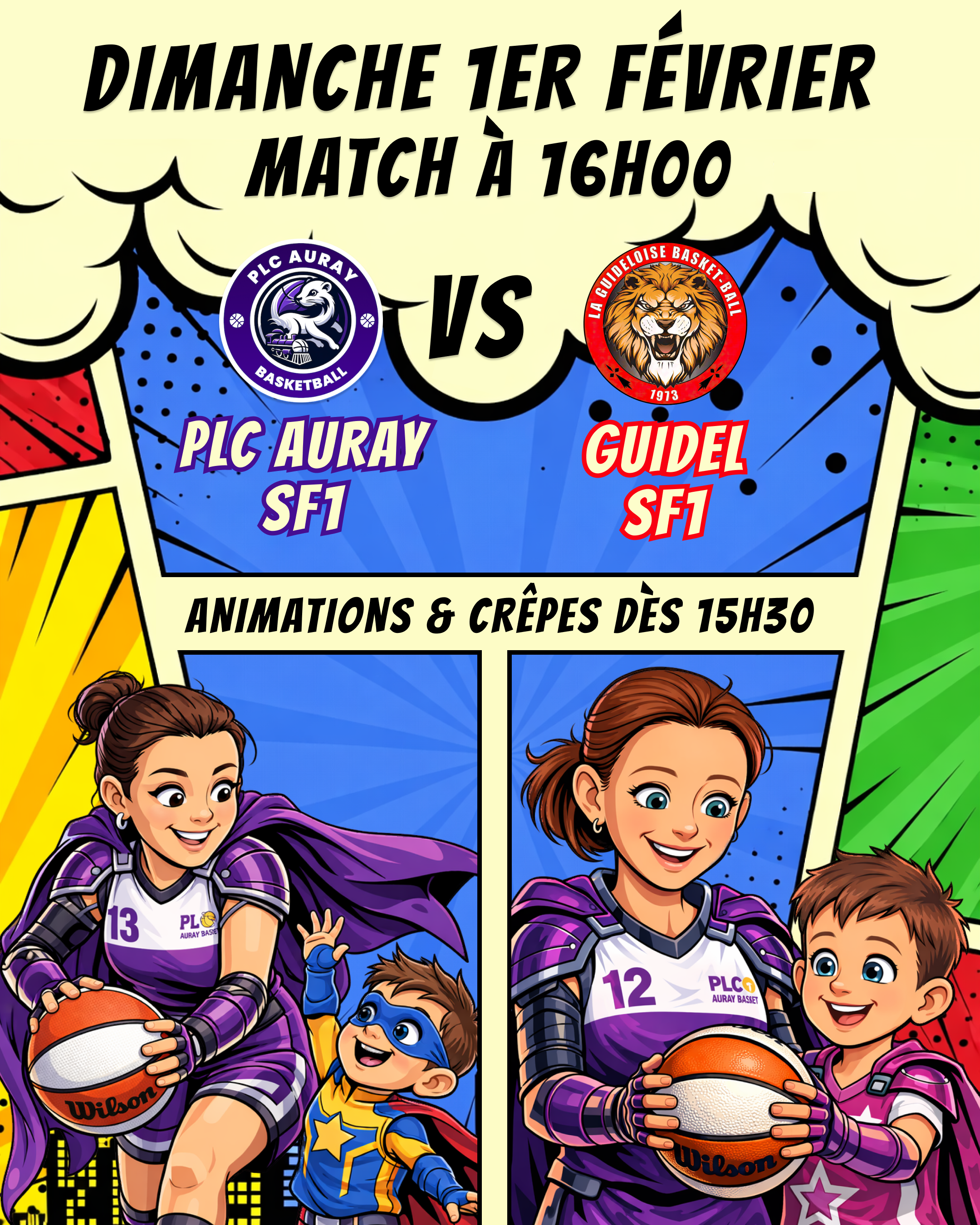 Basket & Crêpes à Auray Dimanche 1er Février
